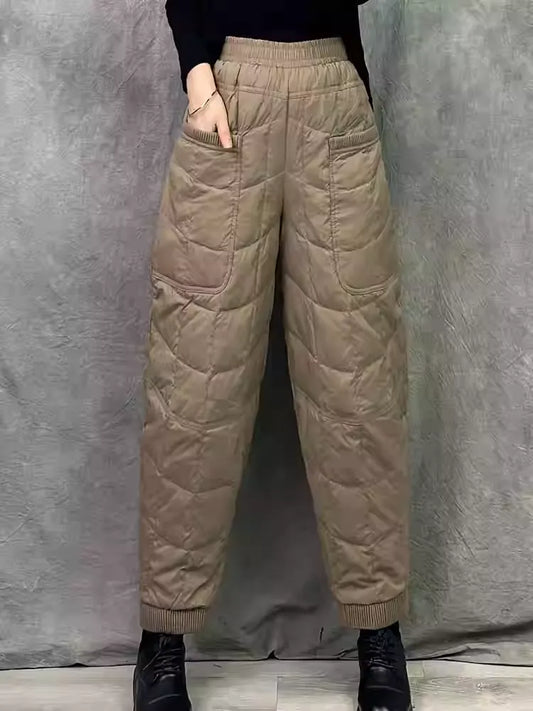 Plus Size Women's Winter Thermal Down Trousers