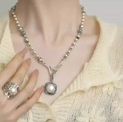 New Chinese Style Pearl Floral Pendant Necklace