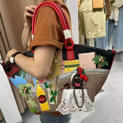 Embroidery Vacation Ethnic Style Large-Capacity Travel Bag