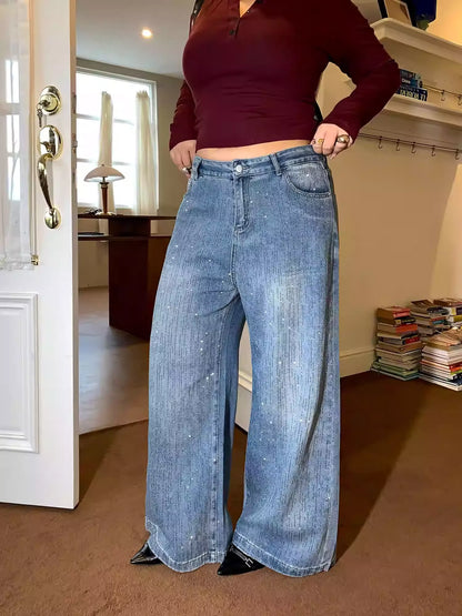 Plus Size Sparkle Rhinestone Jeans