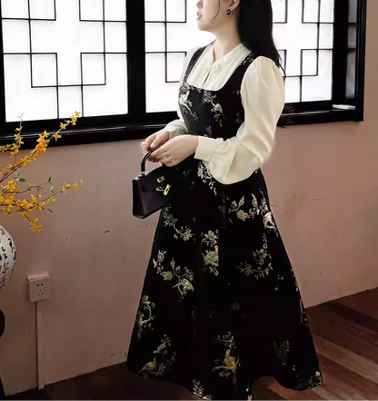 Plus Size New Chinese Style Improved Qipao Fake Two-Piece Dress