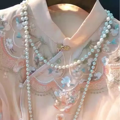 New Chinese Style Vintage Stand Collar Oblique Placket Spring Outerwear