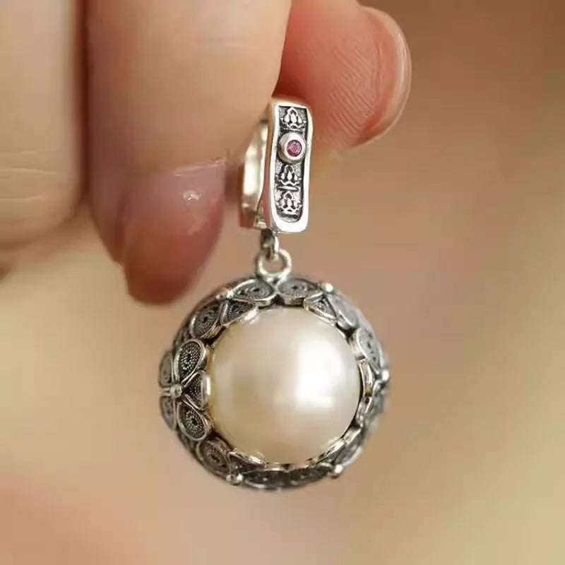 New Chinese Style Pearl Floral Pendant Necklace