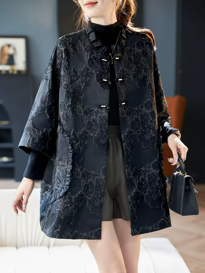 Women's 2026 New Arrival Neo-Chinese Style Metallic Jacquard Versatile Top