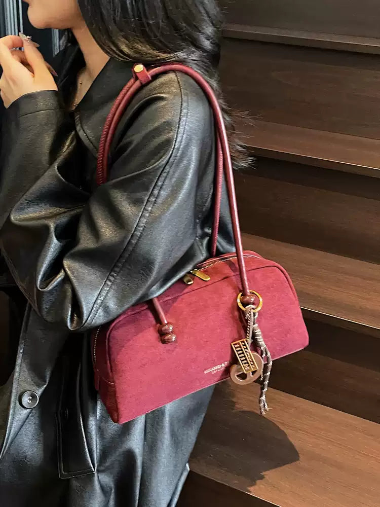 Women's Trendy Top Handle Bowling Bag – Chic Spacious Handheld Bowling Tote