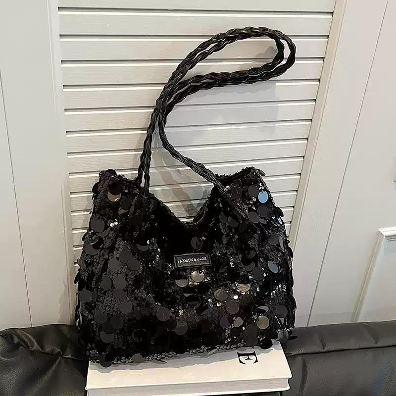 Women's New Arrival Sequined Underarm Bag – Stylish Glitzy Shoulder Bag