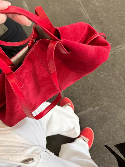 Red High-End Tote Bag | Minimalist & Spacious Women's Bag