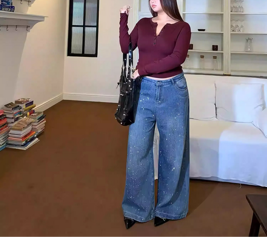 Plus Size Sparkle Rhinestone Jeans