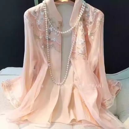 New Chinese Style Vintage Stand Collar Oblique Placket Spring Outerwear