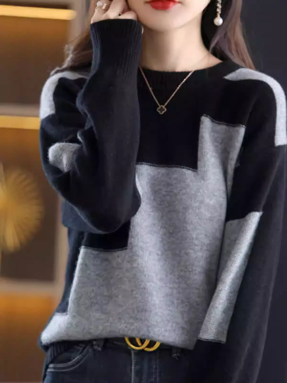 Lazy Vibe Women's Plus Size Loose Sweater Comfy Daily Knit Pullover