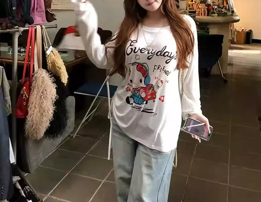 Plus Size Ice Cool Skin-Friendly Lyocell Drawstring T-Shirt