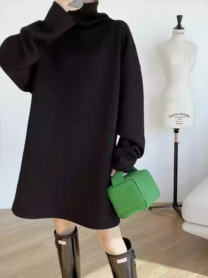 Turtleneck Two-Way Wear Space Cotton Dress