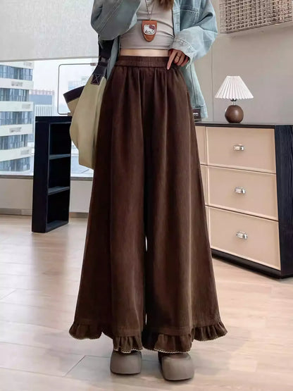 Women's Maillard Brown Corduroy Wide Pants