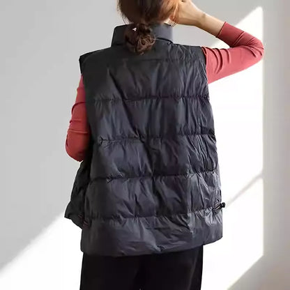 Chinese Style Frog Button Down Filled Gilet