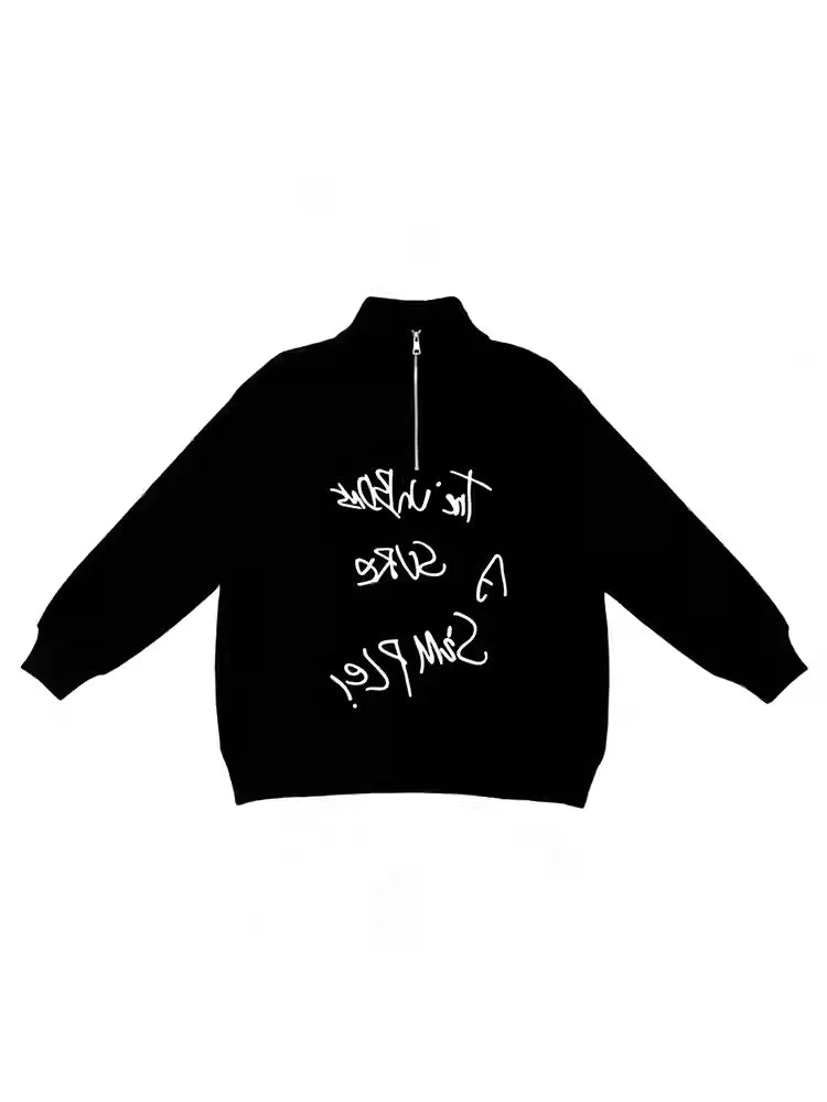 Plus Size Black Drop Shoulder Long Sleeve Sweatshirt, Casual Loose Style