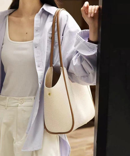 Elegant White Large Capacity Solid Durable Faux Leather Shoulder Bags