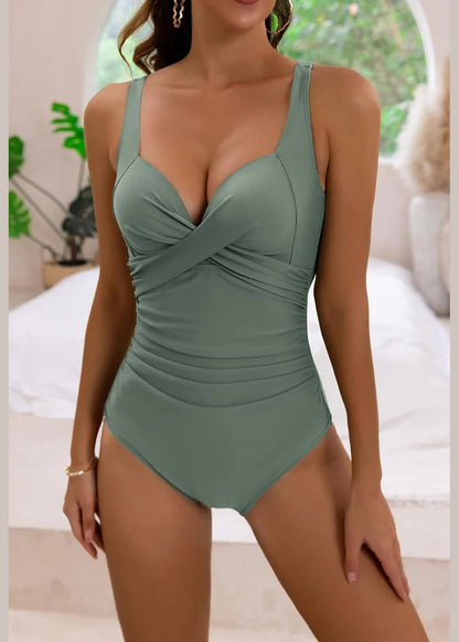 New 2026 Pea Green Bikini Backless Swimwear Set