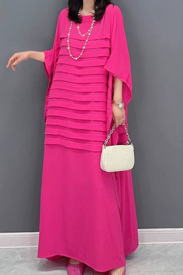 Women's Batwing Sleeve Slimming Plus Size Dress - Versatile