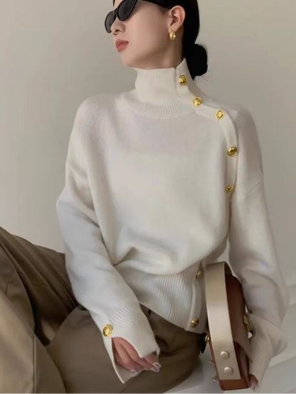 Autumn Winter Women's Wool Turtleneck Knit Top