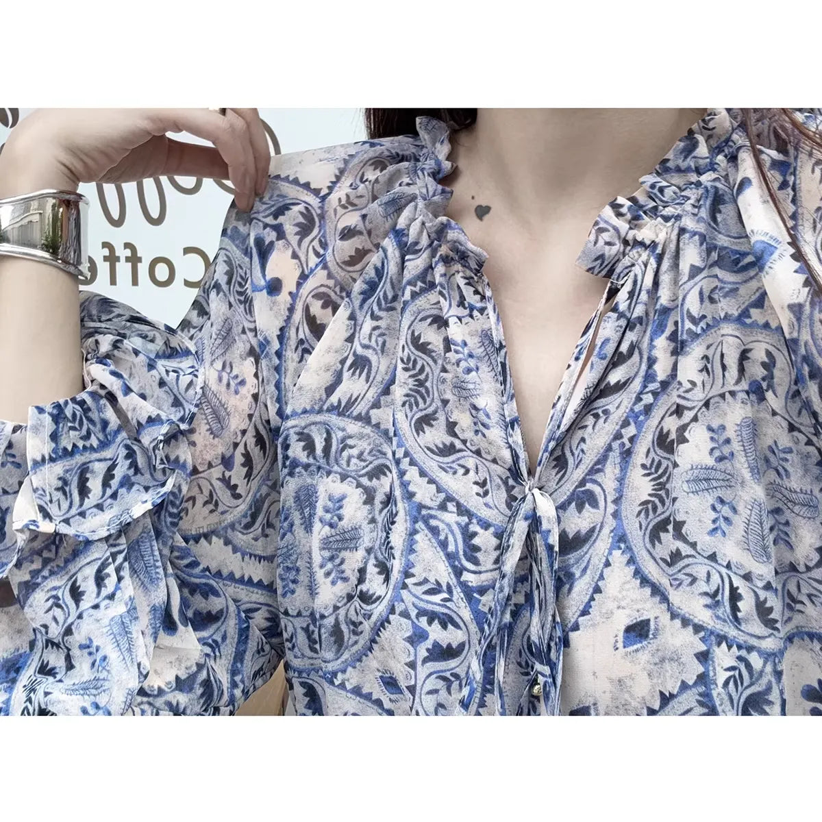 Plus Size Loose Fit Floral Chiffon Dress, Slimming Style