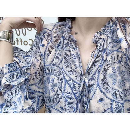 Plus Size Loose Fit Floral Chiffon Dress, Slimming Style