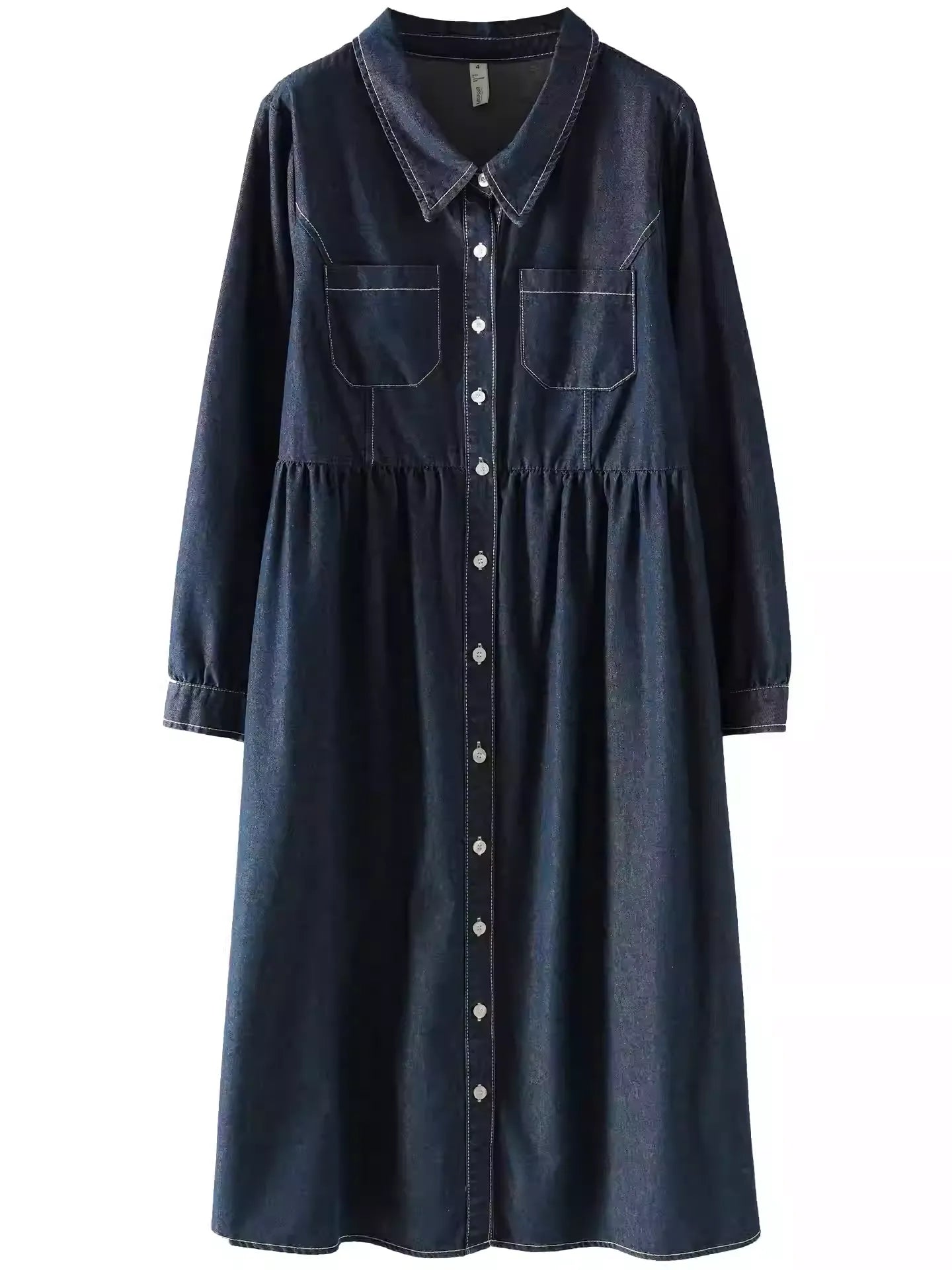Plus Size Hong Kong Style Casual Denim Dress