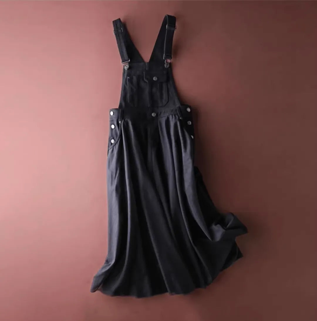 Boho Chic Denim Suspender Skirt with Tulle